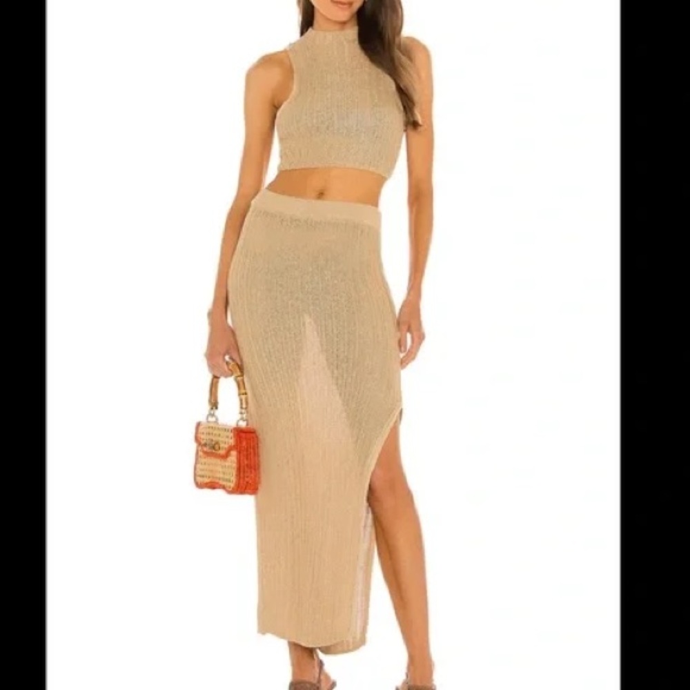Camila Coelho Tan Skirt Set